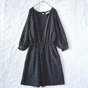 Merada Ballerina Pink Long Sleeve Dress With Polka Dot Pattern